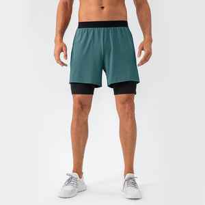 Short de plage en maille à séchage rapide pour hommes, 15 couleurs d'été, avec logo personnalisé, 100% nylon, taille moyenne, style fitness décontracté - Product Image 5