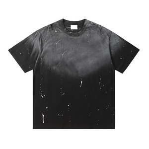 T-Shirt homme 100% coton respirant col rond manches courtes Logo personnalisé éponge française épaule tombante microfibre Style décontracté lettre - Product Image 5