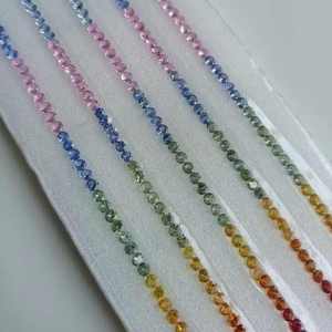 Arc-en-ciel Multi Saphir 2mm 3mm 4mm Saphir Rond Pierres Lâches pour la Fabrication de Bagues et de Bijoux Grossiste Prix Usine Pierre Précieuse - Product Image 1