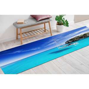 Tapis imprimé Oceanic Dream : facile à nettoyer, décoration moderne vue sur la mer, tapis à poils doux - Product Image 3