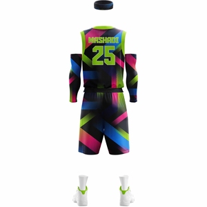 Uniformes de Baloncesto para Adultos de Talla Grande, Transpirables, Estampados por Sublimación en Varios Colores, Conjuntos de Uniformes de Baloncesto de Alta Calidad para Equipos de Clubes al por Mayor - Product Image 3