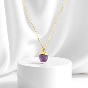 Nouvelle Arrivée Améthyste Pierre De Naissance Collier 8-10 MM Pierre Précieuse Pendentif 18 Pouces Chaîne Collier Bijoux - Product Image 1
