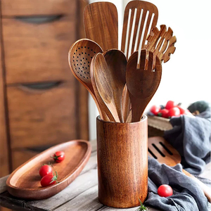 Cuchara de madera duradera para servir en la cocina, para servir arroz, curry y preparar alimentos - Product Image 1