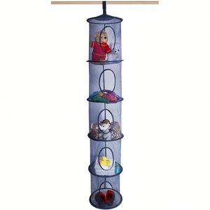 Nueva Cesta de Almacenamiento Colgante de Malla, Plegable, Ahorra Espacio, Organizador de Juguetes con Ganchos para Habitación Infantil, Baño, Pared, Balcón, Armario - Product Image 1