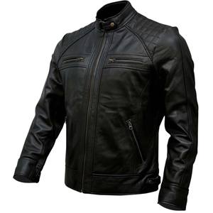 Men's Synthetic Leather Long Biker <b>Jacket</b>-<b>Waterproof</b> Breathable Anti-Uv Plaid <b>Thin</b> Stand Collar Winter | OEM/ODM Custom Logo - Product Image 2