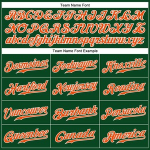 Maillot de baseball authentique personnalisé vert orange-blanc - Product Image 5
