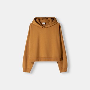 เสื้อสเวตเตอร์มีฮู้ดสำหรับผู้หญิง สีพื้น ผ้าฝ้ายผสมใยไผ่ ทรงหลวม สวมใส่สบาย เหมาะสำหรับฤดูใบไม้ร่วง แขนยาว มีกระเป๋า - Product Image 5