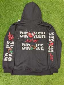 LOGO personnalisé hommes sweat à capuche zippé mode décontracté Patch travail visage intégral sweats à capuche zippés hauts sweat à capuche brodé zippé complet - Product Image 2
