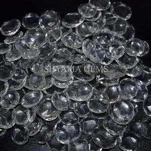 Cristal natural de cuarzo, corte de rosa, rebanadas facetadas, piedras preciosas sueltas para hacer joyas, cristal curativo a precio de fábrica al por mayor - Product Image 3