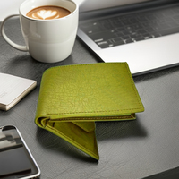 Dompet Kulit Sapi Unisex untuk Pria, Model Fashion dengan Ritsleting, Lapisan Poliester, Ukuran Panjang, Anti RFID, untuk Penggunaan Sehari-hari