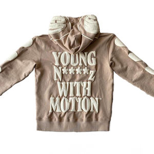 Jersey de lana de algodón orgánico 100% para hombre, Sudadera con capucha de invierno de ajuste Regular con cuello con capucha Digital para patrón sólido - Product Image 5