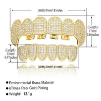Grillz Micro Pavé CZ Dents de Vampire pour Hommes et Femmes, Bijoux de Bouche Hip Hop Iced Out, En Stock, Vente en Gros, Fournisseur d'Usine