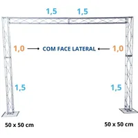 Kit de Aluminio AL-15, Estructura de Base Cuadrada con Dimensiones Internas de 3.0m X 2.35m, Dimensiones Externas de 3.3m X 2.50m, 22kg
