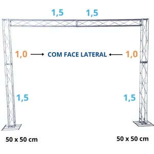Kit de Aluminio AL-15, Estructura de Base Cuadrada con Dimensiones Internas de 3.0m X 2.35m y Dimensiones Externas de 3.3m X 2.50m, 22kg - Product Image 2