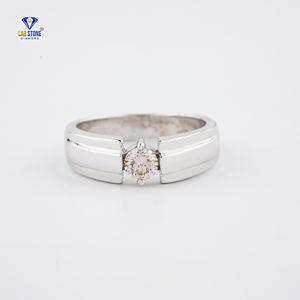 แหวนแต่งงาน0.35เพชรธรรมชาติ18K แหวนทองคำขาว L-M สีใส VS1-VS2แหวนหมั้นเพชรที่ไม่ผ่านการรับรอง - Product Image 1