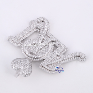 Eye Catching Custom 14KT <b>Solid</b> White <b>Gold</b> <b>Pendant</b> with Lab Grown Diamond Unique Design Hip Hop Style Parties - Product Image 4