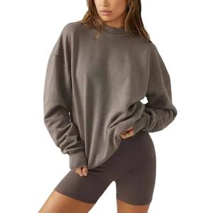 OEM sweatshirts à col rond brodés pour femmes à impression personnalisée unisexe 100% coton Streetwear vêtements à broderie personnalisée - Product Image 1