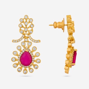 Zircon Vintage Religious Drop <b>Earrings</b> 192612 Flower-shaped Stud <b>Earrings</b> Brass Zinc Alloy Pearl <b>Diamond</b> for Weddings Parties - Product Image 3