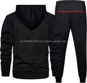 Survêtement athlétique personnalisé pour hommes, à capuche, manches longues, fermeture à glissière complète, pantalon de jogging, 2 pièces, patchwork, tenues de sport, hiver, taille XL - Product Image 5