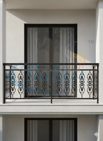 Rampe de balcon et d'escalier robuste et sécurisée, moderne, en fonte gris sablée, sans cadre, résistante à la rouille, garantie 5 ans