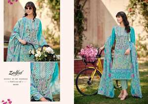 Vestido DE TRABAJO bordado de Salwar Kameez con estampado de algodón de primera calidad, precio al por mayor para ropa de fiesta, ropa india y pakistaní - Product Image 4