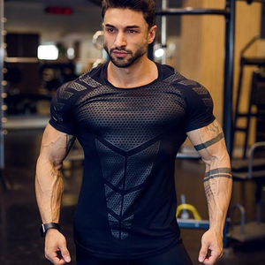 Vente en gros T-shirt d'entraînement pour hommes 100% coton coupe surdimensionnée respirant séchage rapide Sport Gym Tee Solid Stretch - Product Image 3