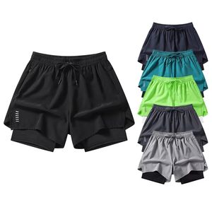 Short de jogging OEM personnalisé, décontracté, respirant, séchage rapide, confortable, double couche, uni, style urbain, taille élastique, pour l'entraînement - Product Image 1