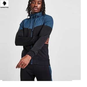 เสื้อฮู้ดผู้ชายสีดำแบบสวมหัวทำจากผ้าขนสัตว์ยืดหยุ่นแบบแบนแบบลำลอง - Product Image 3