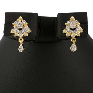 American Diamond <b>Locket</b> Set - Golden & <b>Silver</b> - Product Image 2