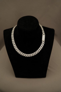 925 silver moissanite cuban link necklace <b>iced</b> out <b>chain</b> bold mens jewellery luxury wedding gift anniversary wear - Product Image 2