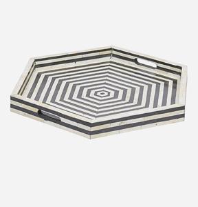 ถาดเสิร์ฟสำหรับตกแต่งโต๊ะกาแฟถาดเสิร์ฟลายดอกไม้ดีไซน์เป็นเอกลักษณ์ถาดเสิร์ฟจากผู้ผลิตอินเดีย - Product Image 3