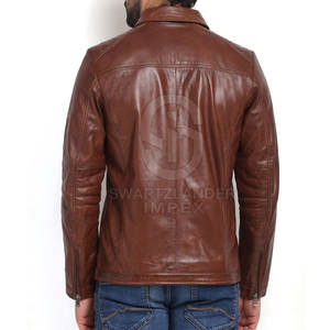 Dernier style, vente en gros, veste en cuir coupe-vent pour hommes, meilleures ventes, veste d'hiver en cuir imperméable pour hommes - Product Image 3