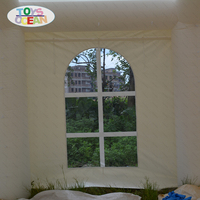 Tente de mariage gonflable de style européen blanc, tente de réception gonflable avec fenêtre arquée pour mariage en plein air, location d'événements