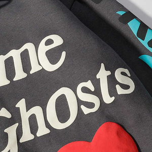 Sweat à capuche imprimé bouffant surdimensionné avec logo personnalisé 100% coton thermique en vrac solide polaire d'hiver Streetwear fabricants de pulls - Product Image 4