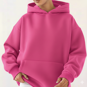 เสื้อฮู้ดผู้หญิงทรงโอเวอร์ไซส์ แขนยาว ผ้าถัก ระบายอากาศ พิมพ์ลายตัวอักษรโลโก้ด้านหน้า เหมาะสำหรับฤดูใบไม้ผลิ ฤดูร้อน ฤดูหนาว และฤดูใบไม้ร่วง - Product Image 1