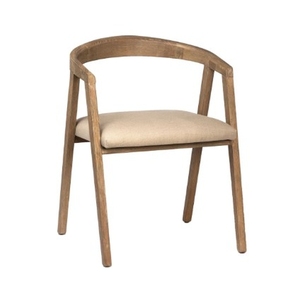 Fauteuil en bois de teck siège en cuir blanc et cadre de couleur marron-Meubles en bois de teck-Pré commande 1 x 20ft Container Mix Items - Product Image 6
