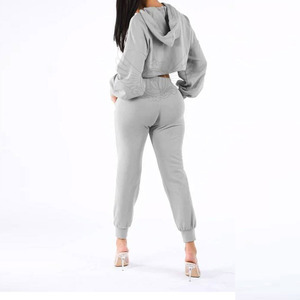 เสื้อครอปมีฮู้ดสำหรับผู้หญิงเสื้อครอปแบบปรับแต่งได้ - Product Image 3