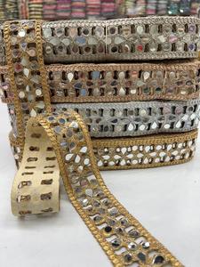 Wedding Designer lace border Premium 9 Meter Embroidered Tissue Organza Lace Fabric for Lehenga Saree Gown & Bridal Fashion - Product Image 5