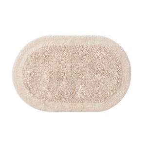 Alfombrilla de baño de algodón ovalada con mechones Alfombra de baño antideslizante azul y blanca Alfombras de piso absorbentes Lavables a máquina por ITHL - Product Image 4