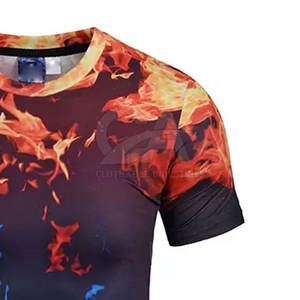 Material personalizado mejor diseño hombres sublimación camisetas más tamaño personalizado sublimación camiseta - Product Image 2