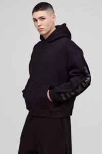 Logo personnalisé de haute qualité couleur noire surdimensionné Boxy à capuche large pli gousset survêtement 2 pièces ensemble Streetwear survêtement pour hommes - Product Image 3