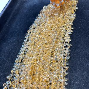 Cuentas de forma de pera facetadas de citrino, piedras preciosas de citrino amarillo, Briolette 6x9-7x10mm, fabricación de joyas de pera citrino, cuentas de piedra - Product Image 5