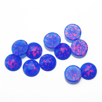 Opalines bleues de qualité FI03, cabochons ronds à fond plat, pierres lâches Sanmjewelry, diamètre du trou de 6 mm