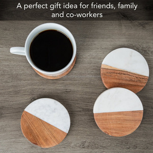 Posavasos de Piedra de Lujo de Alta Calidad en Oferta, Diseño Clásico de Mármol y Madera de Acacia, Varios Tamaños, para Bebidas, Bodas, Hogar, Exportación Mundial Falak - Product Image 3