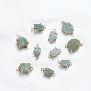 925 Sterling Silver Double Bail Setting Raw Natural Gemstone Connector Charm Making DIY Necklace Bracelet - Product Image 3