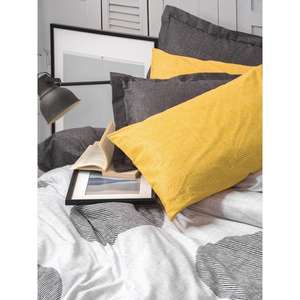 Ensemble de housse de couette double moderne Collection boîte en coton-Jaune pommelé - Product Image 2