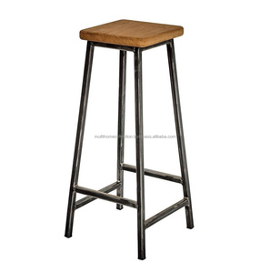 Taburete de Bar de hierro, muebles de acento Simple, taburete de Metal organizador para mostrador, taburete de Metal con Base geométrica para Bar, hoteles - Product Image 5