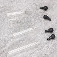 Flacons d'échantillons d'huiles essentielles et de parfums avec impression de logo personnalisé, 0,5 ml/1 ml/2 ml/3 ml, petits flacons en verre, tubes à essai avec bouchons