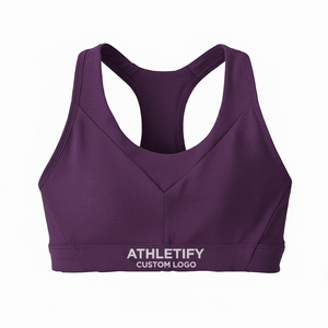 Soutien-gorge de sport pour femme de qualité supérieure, couleur unie, confortable, maintien élevé, vêtements de sport pour le yoga, la salle de sport, la course à pied, la remise en forme, l'entraînement. - Product Image 1