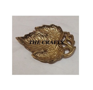 Conception admirable Fruits secs noix plateau de service en aluminium couleur or feuille plateau de service plat de qualité supérieure - Product Image 6